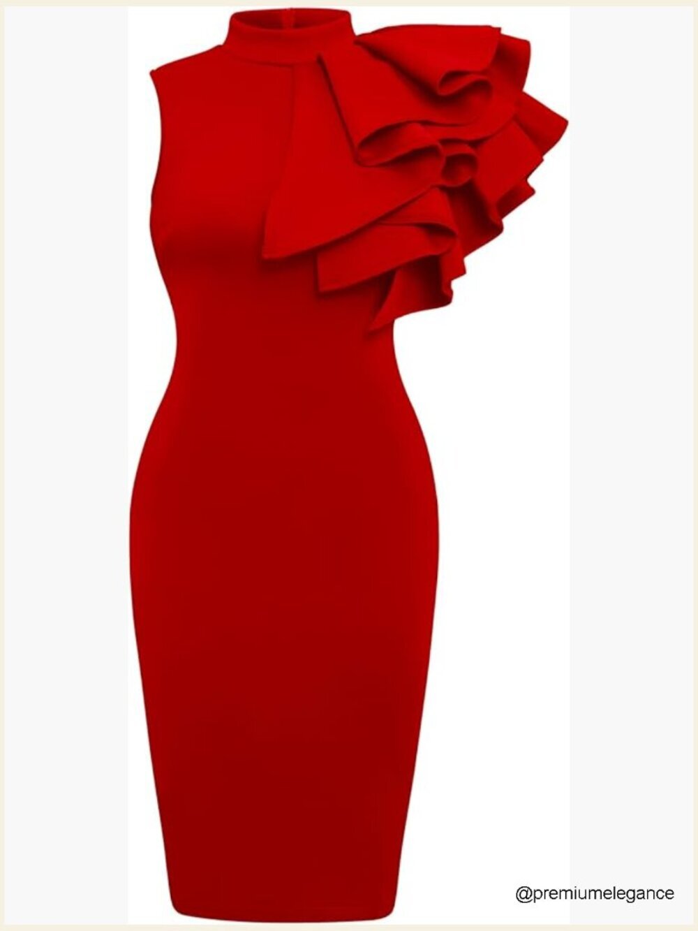 Sleeveless Bodycon Zipper Midi Pencil Party Dress Fit Fitted